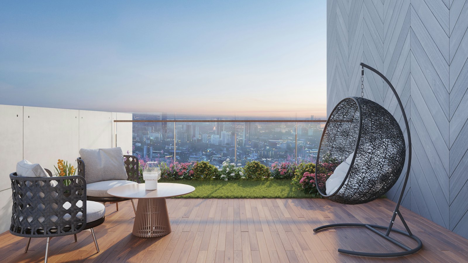Balkon z widokiem na miasto